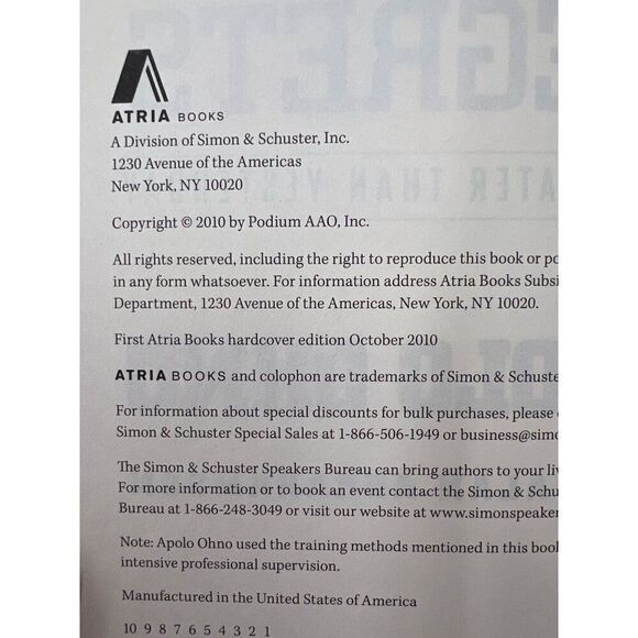 Apolo Ohno Signed Book Zero Regrets HCDJ 1st Winter Olympics - Picture 4 of 6